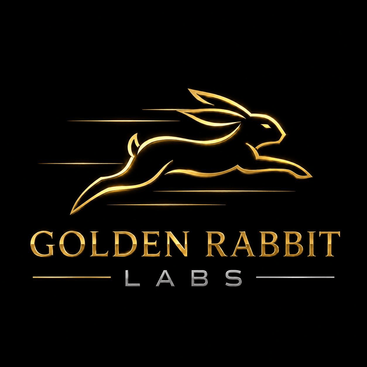 Golden Rabbit Labs approved gold leaping-rabbit logo